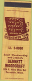 Matchbook Cover - Bennett Woodcraft Ferndale MI