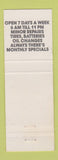 Matchbook Cover - Interstate Shell oil gas Dillon SC WEAR