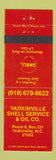 Matchbook Cover - Shell oil gas Yadkinville NC