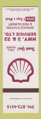 Matchbook Cover - Shell oil gas Canada Highway 3 & 23 SAMPLE