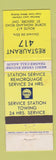Matchbook Cover - Shell oil gas Restaurant 417 St Isidore ON WEAR