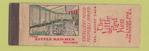 Matchbook Cover - Little Red Hen Restaurant Pawtucket RI feature WEAR