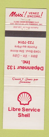 Matchbook Cover - Shell oil gas Libre Pointe au Pere QC