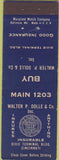 Matchbook Cover - Walter Dolle Insurance Cincinatti OH