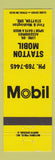 Matchbook Cover - Stayton Mobil oil gas OR  YELLOW