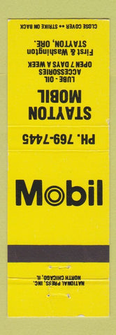 Matchbook Cover - Stayton Mobil oil gas OR  YELLOW