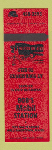 Matchbook Cover - Bob's Mobil oil gas Williamstown MA