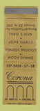 Matchbook Cover - Corona Restaurant Chicago IL WEAR
