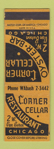 Matchbook Cover - Corner Cellar Restaurant Chicago IL