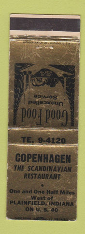 Matchbook Cover - Copenhagen Scandinavian Restaurant Plainfield IN WEAR