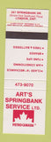 Matchbook Cover - Petro Canada oil gas Art's Springbank Service London ON