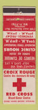 Matchbook Cover - Red Cross Montreal QC Blood Donor Centre WEAR