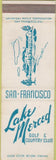 Matchbook Cover - Lake Merced Golf Club San Francisco CA