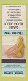 Matchbook Cover - Garage Rejean Julien Shell oil gas Les Ecureuils QC pinup WEAR