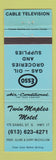 Matchbook Cover - Twin Maples Motel Esso oil gas Canada WEAR BLUE