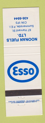 Matchbook Cover - Esso oil gas Noonan Fuels Summerside PEI PE