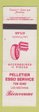 Matchbook Cover - Pelletier Esso oil gas Les Mechins QC