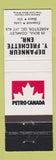 Matchbook Cover - Petro Canada oil gas Depanneur Y Frechette Asbestos QC