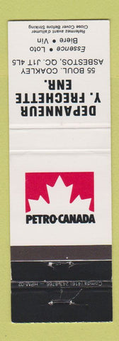 Matchbook Cover - Petro Canada oil gas Depanneur Y Frechette Asbestos QC