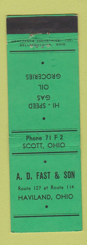 Matchbook Cover - AD Fast Hi Speed oil gas Haviland OH MERCHANTS