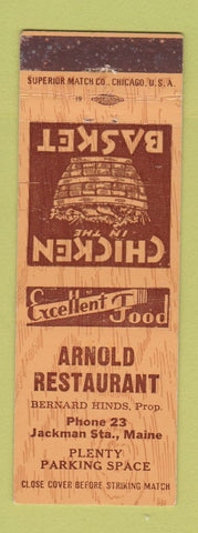 Matchbook Cover - Arnold Restaurant Jackman Station ME