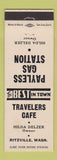 Matchbook Cover - Travelers Cafe Ritzville WA Payless oil gas Hilda Delzer