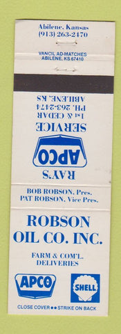 Matchbook Cover - Ray's Apco oil gas Abilene KS Shell WEAR