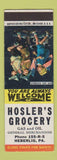 Matchbook Cover - Hosler's Grocery oil gas Heberlig PA