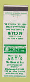 Matchbook Cover - Art's 66 Club Chicago IL
