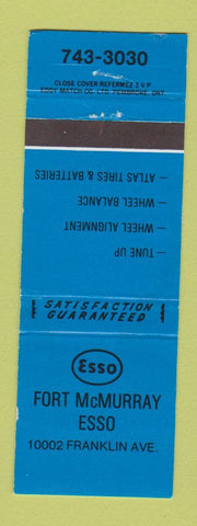 Matchbook Cover - Esso oil gas Fort McMurray AB