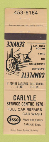 Matchbook Cover - Carlyle Esso oil gas SK