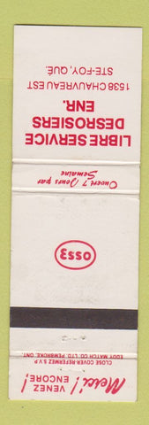Matchbook Cover - Esso oil gas Libre Desrosiers Ste Foy QC
