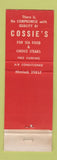 Matchbook Cover - Cassie Snyder's Corner Allentown PA feature restaurant