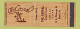 Matchbook Cover - The Corral Restaurant Elgin IL
