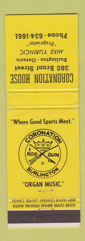 Matchbook Cover - Coronation House Rod Gun Burlington ON Mike Yurincic