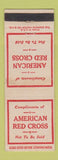 Matchbook Cover - American Red Cross Not to be Sold
