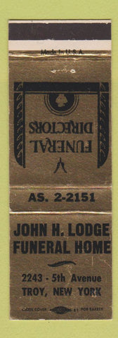 Matchbook Cover - John Lodge Funeral Home Troy NY