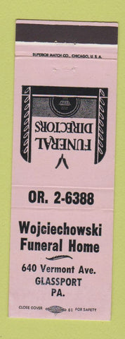 Matchbook Cover - Wojciechowski Funeral Home Glassport PA
