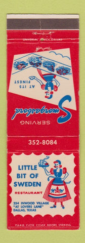 Matchbook Cover - Little Bit of Sweden Smorgasbord Dallas TX girlie