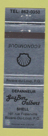 Matchbook Cover - Shell oil gas Depanneur Gaz Bar Riviere Du Loup QC