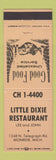 Matchbook Cover - Little Dixie Restaurant Monroe MI