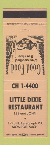 Matchbook Cover - Little Dixie Restaurant Monroe MI