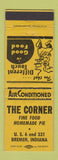 Matchbook Cover - The Corner Restaurant Bremen IN