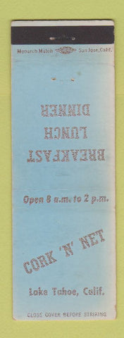 Matchbook Cover - Cork n Net Restaurant Lake Tahoe CA