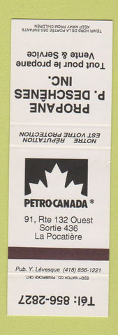Matchbook Cover - Petro Canada oil gas P Deschenes La Pocatiere QC SAMPLE