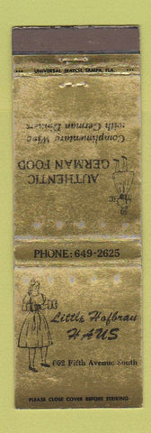 Matchbook Cover Little Hofbrau Haus German Restaurant Miller High Life Beer WORN