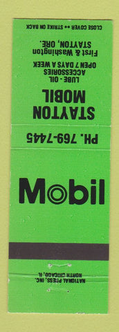 Matchbook Cover - Stayton Mobil oil gas OR GREEN