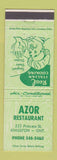 Matchbook Cover - Azor Restaurant Kingston ON