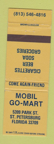 Matchbook Cover - Mobil Go Mart oil gas St Petersburg FL