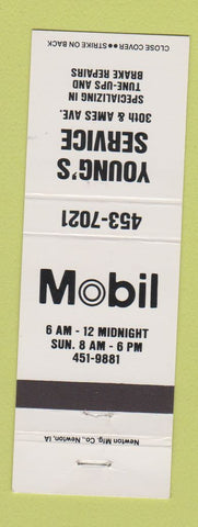 Matchbook Cover - Young's Mobil oil gas